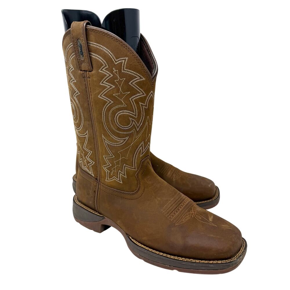 Rebel by Durango Brown Oiled Leather Western Work Boots Pull On Men’s Sz 10.5EE